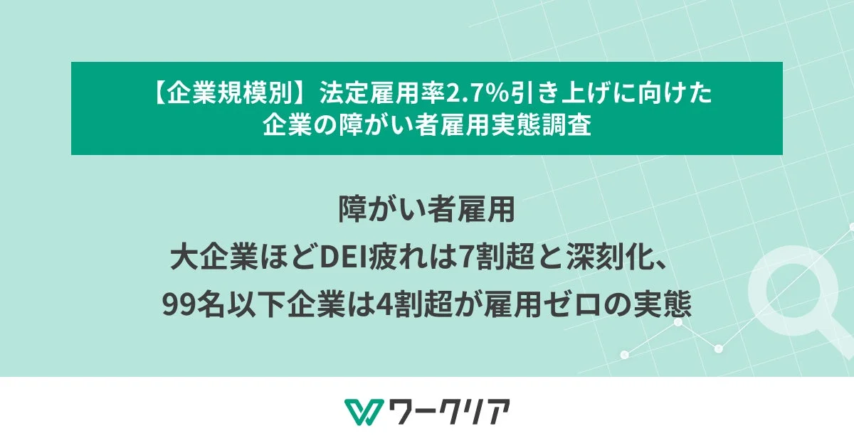 【企業規模別】法定雇用率2.7%引き上げに向けた企業の障がい者雇用実態調査