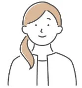 ポニーテールの笑顔の女性のイラスト