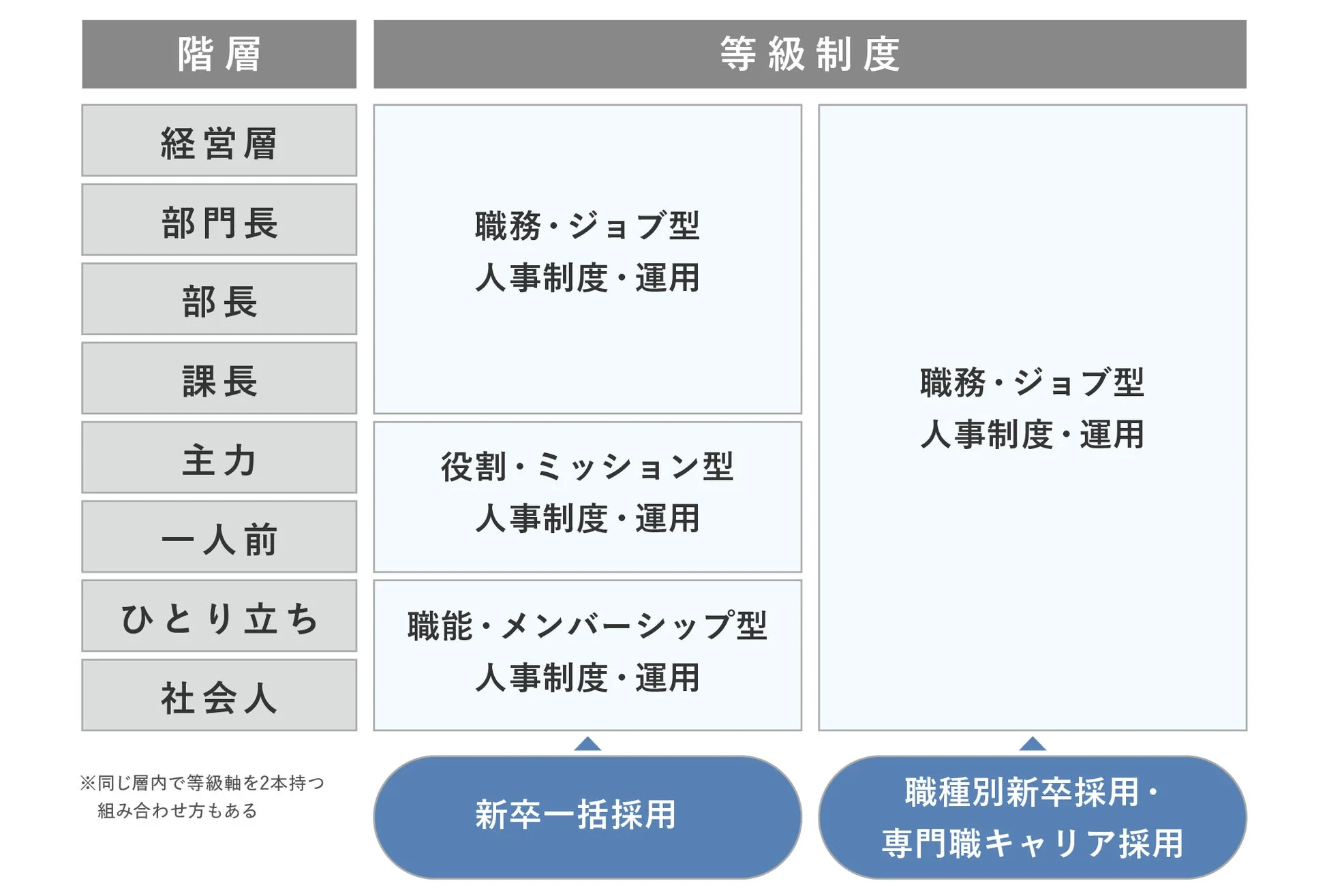 ハイブリッド型等級制度のイメージ