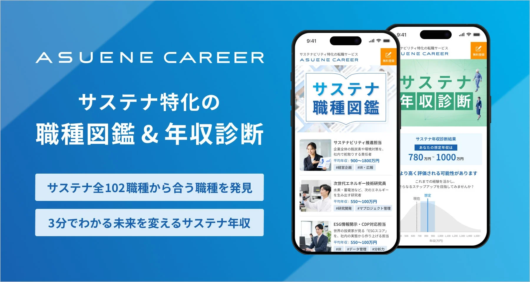 ASUENE CAREER サステナ特化の職種図鑑 & 年収診断